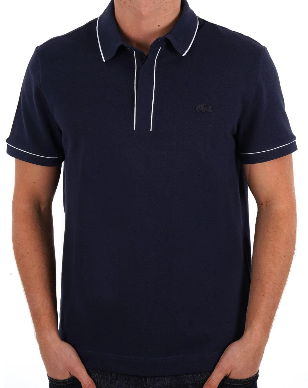 Lacoste Tipped Polo Shirt Navy - Image 3