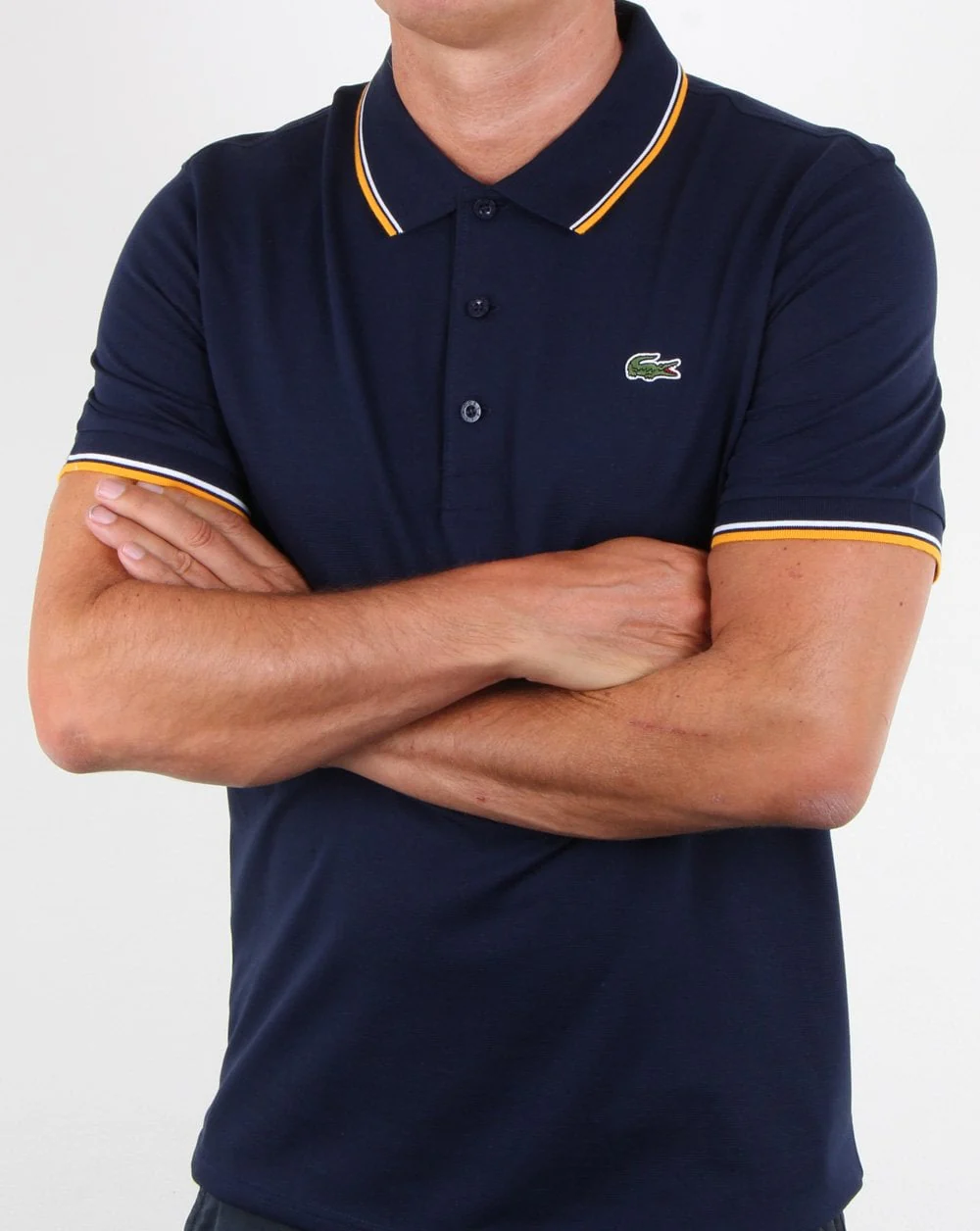 Lacoste Tipped Polo Shirt Navy/white - Image 3