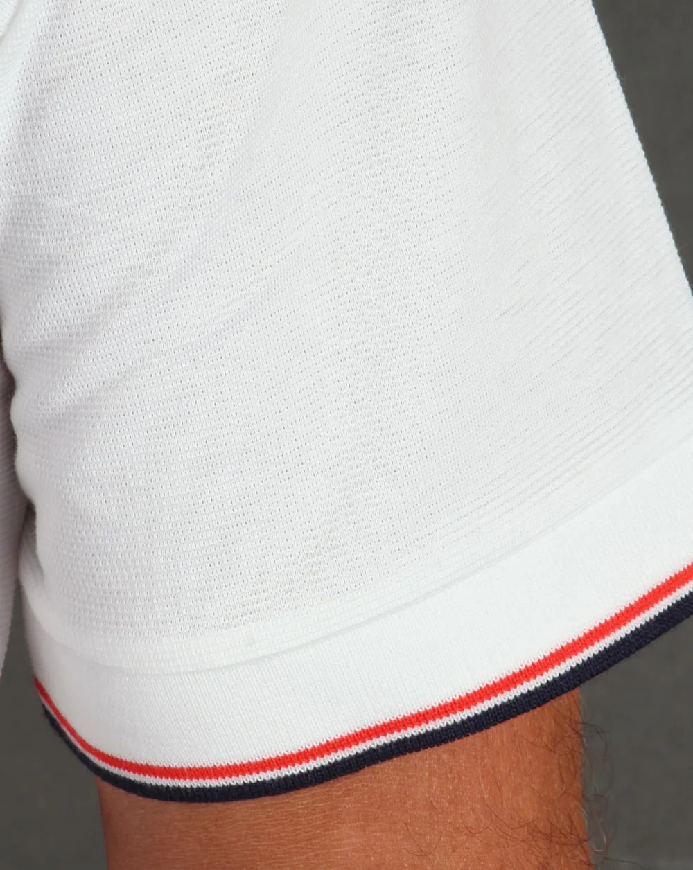 Lacoste Tipped Polo Shirt White/Red - Image 3