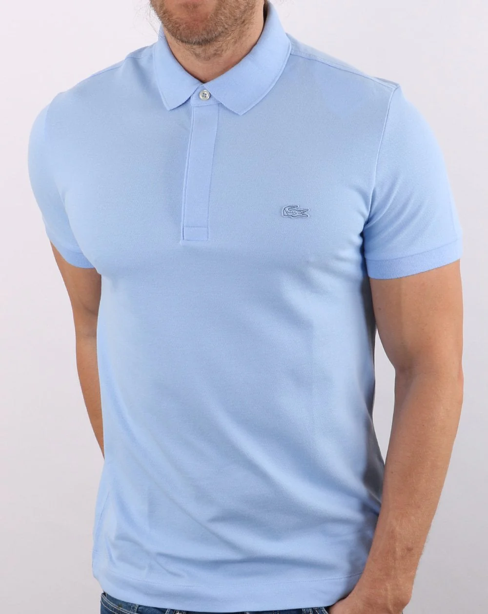 Lacoste Tonal Polo Shirt Sky Blue - Image 3
