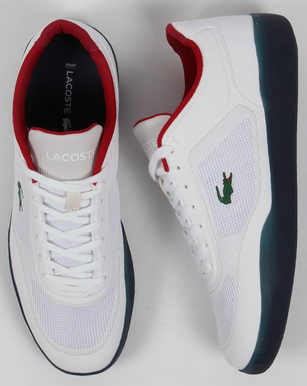 Lacoste Tramline Oly Trainers White/Navy - Image 2