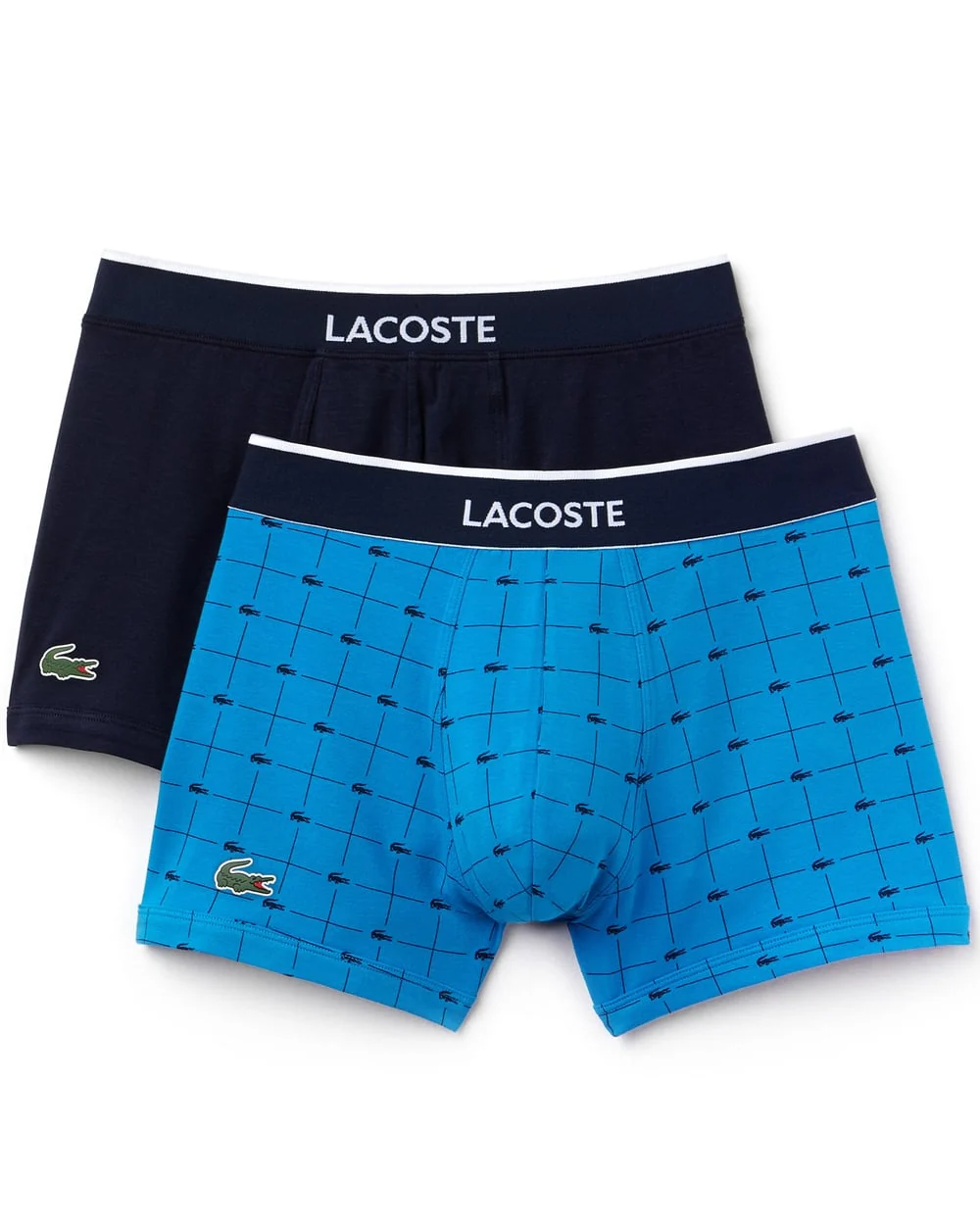 Lacoste Twin Pack Boxer Shorts Navy/brill Blue - Image 3