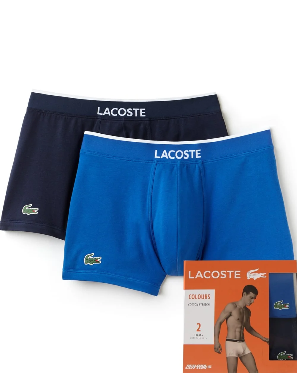 Lacoste Twin Pack Boxer Shorts Olympia Blue/Navy