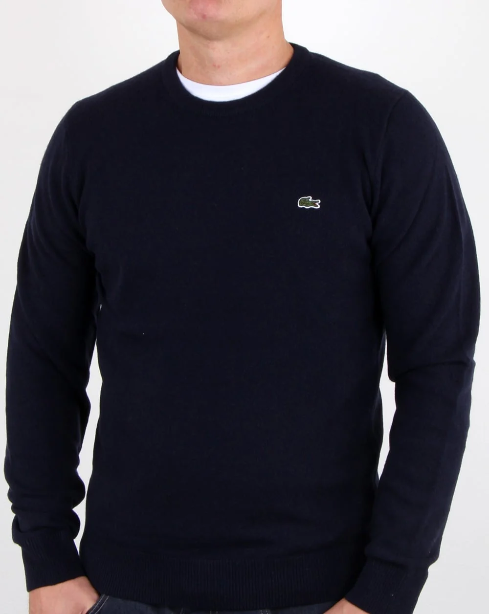 Lacoste Wool Crew Neck Jumper Navy - Image 2