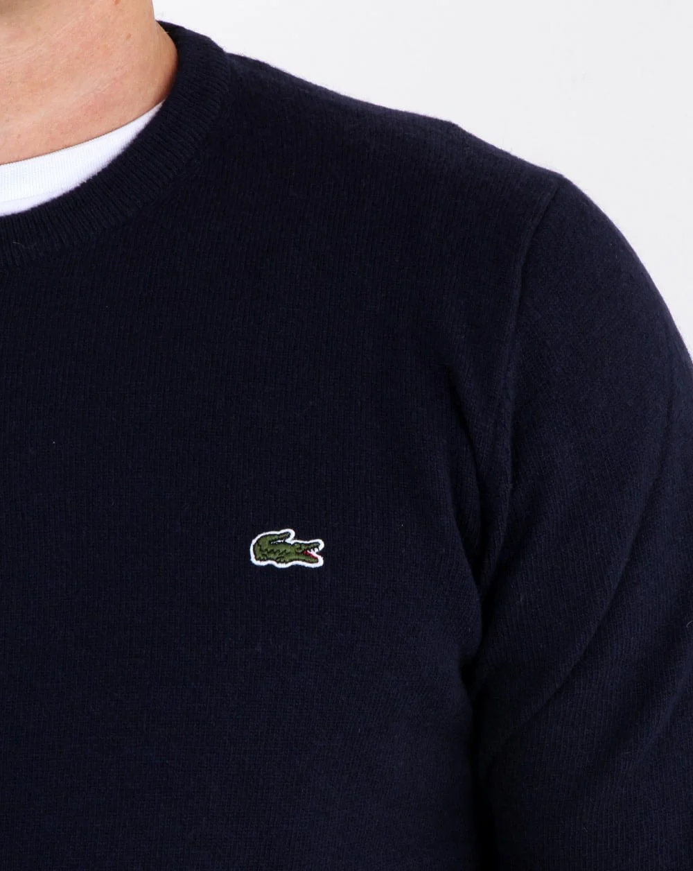 Lacoste Wool Crew Neck Jumper Navy - Image 3
