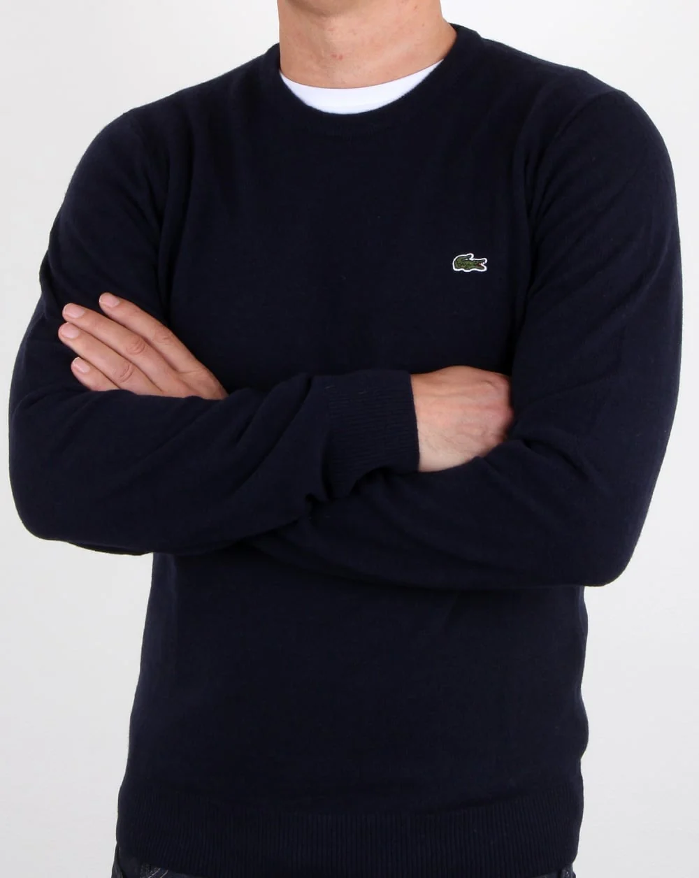 Lacoste Wool Crew Neck Jumper Navy - Image 4