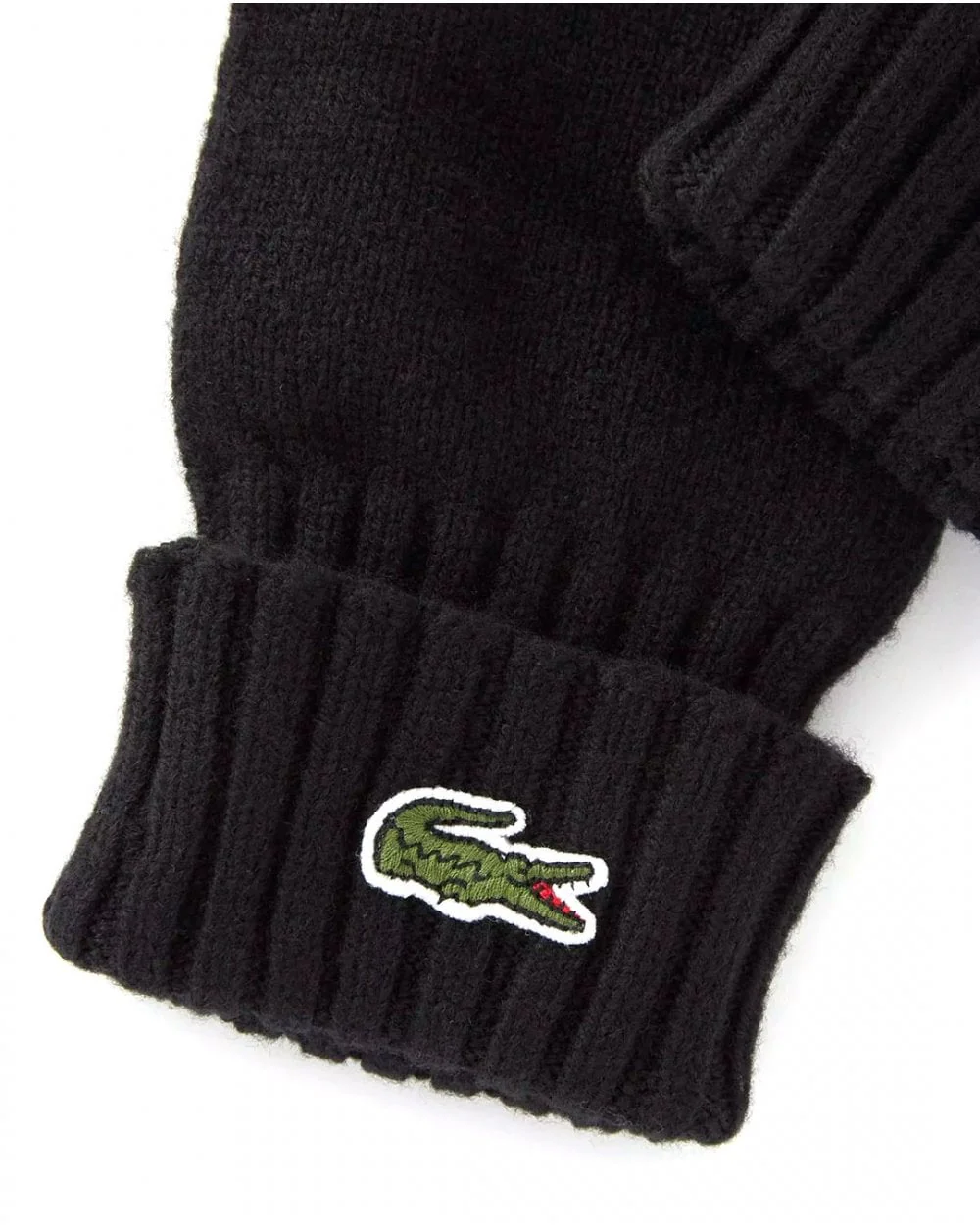 Lacoste Wool Jersey Gloves Black - Image 2