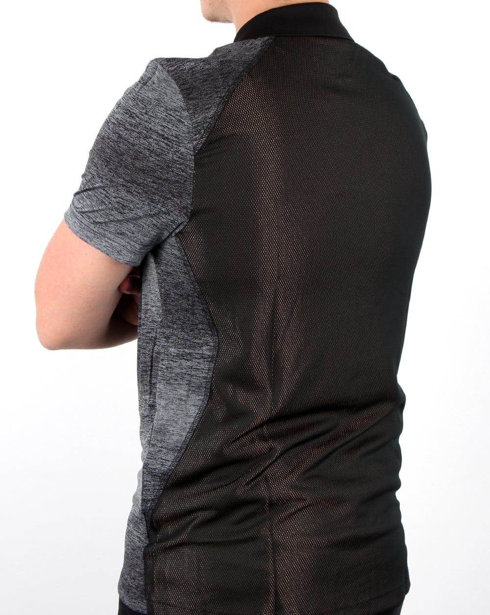 Lacoste Zip Neck Polo Shirt Black/copper - Image 4