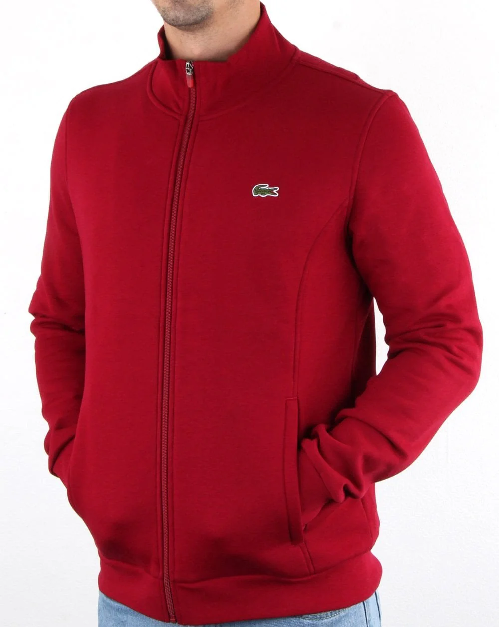 Lacoste Zip Up Track Top Bordeaux - Image 2