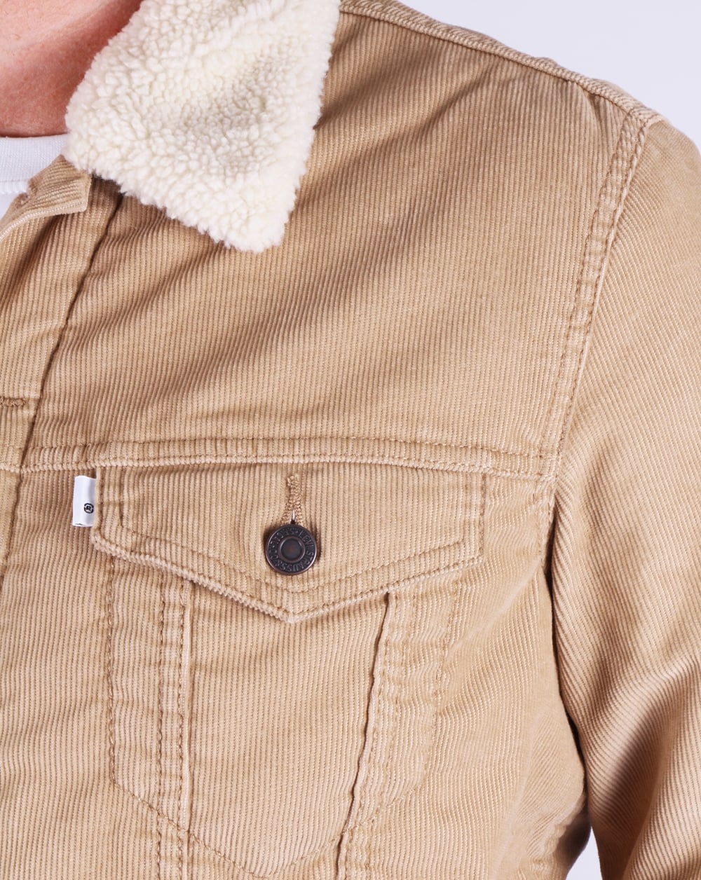 Levis Corduroy Sherpa Trucker Jacket Chino - Image 3
