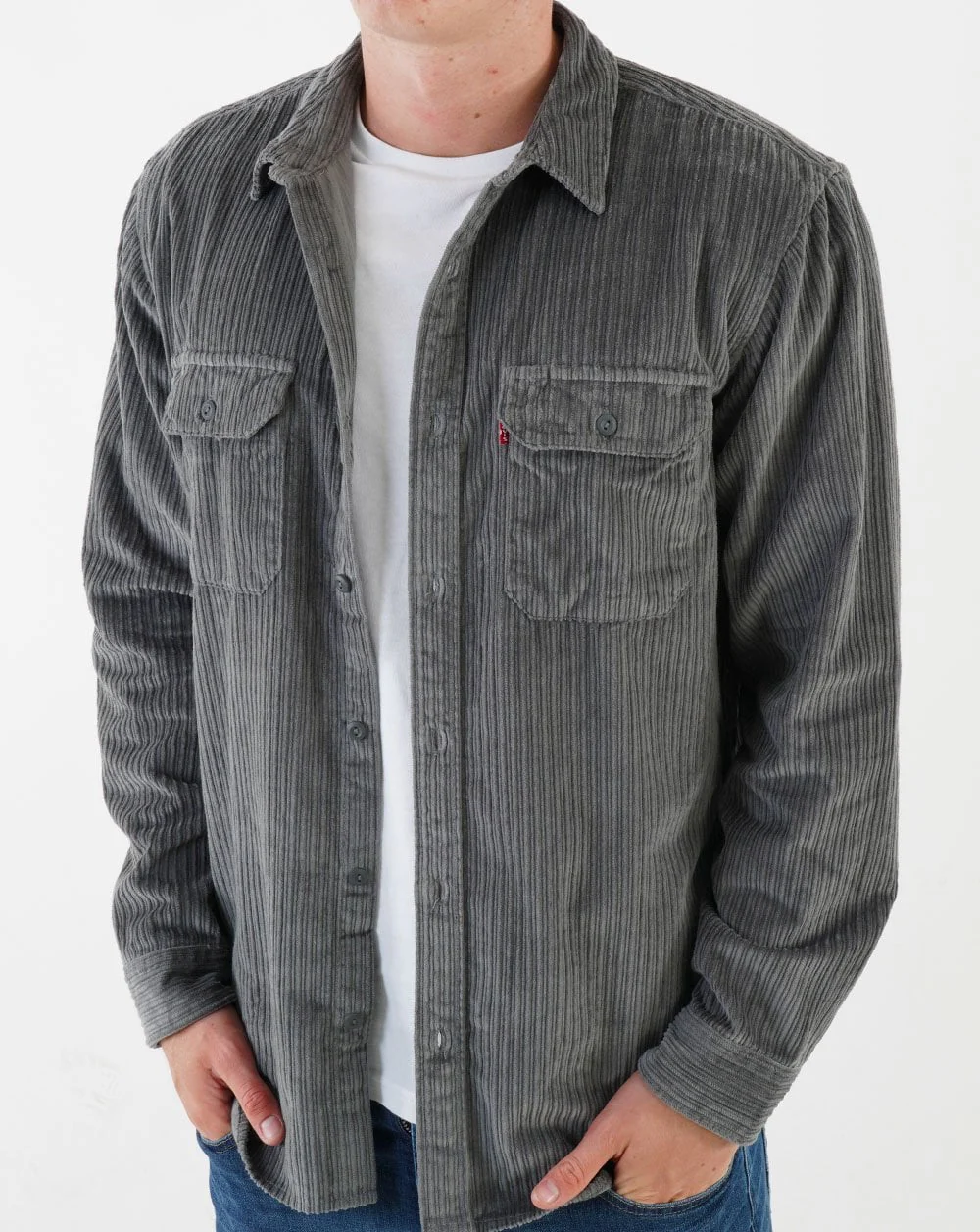 Levi's Jackson Worker Shirt Pewter - Image 4