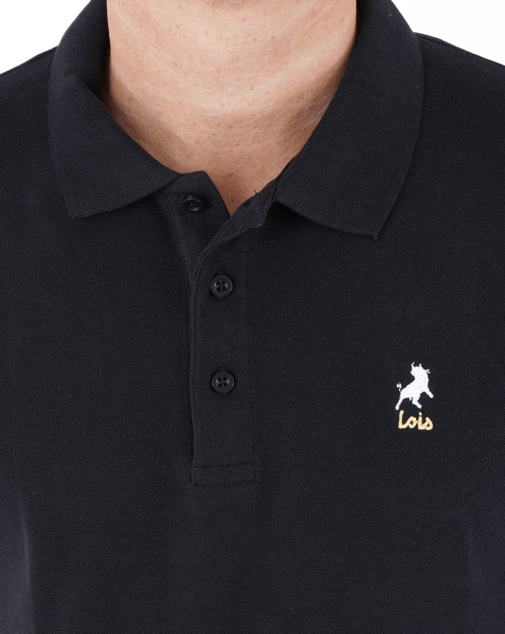 Lois Seventies Short Sleeve Polo Shirt Navy - Image 2