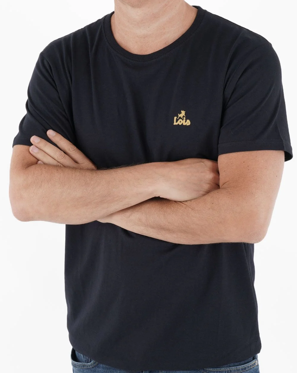 Lois Small Logo T-shirt Navy - Image 3
