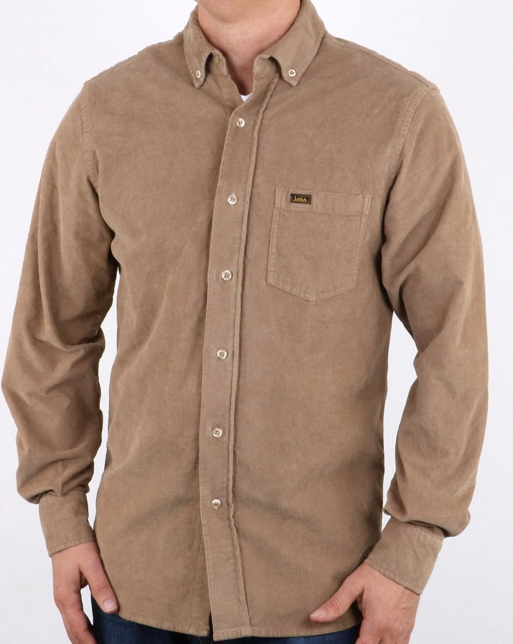 Lois Thomas Cord Shirt Dark Sand - Image 2