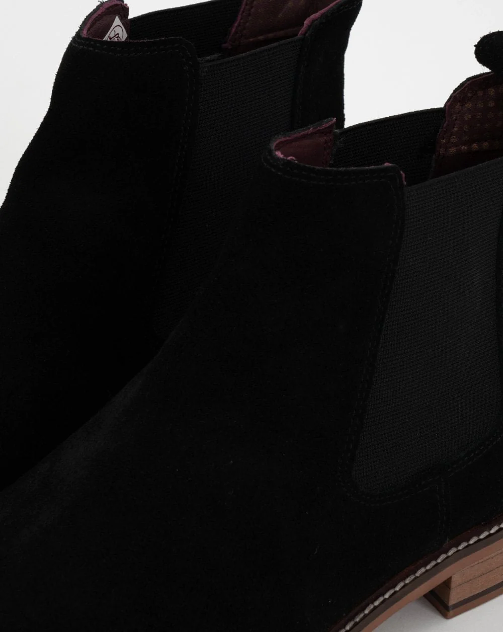London Brogues Suede Chelsea Boot Black - Image 2