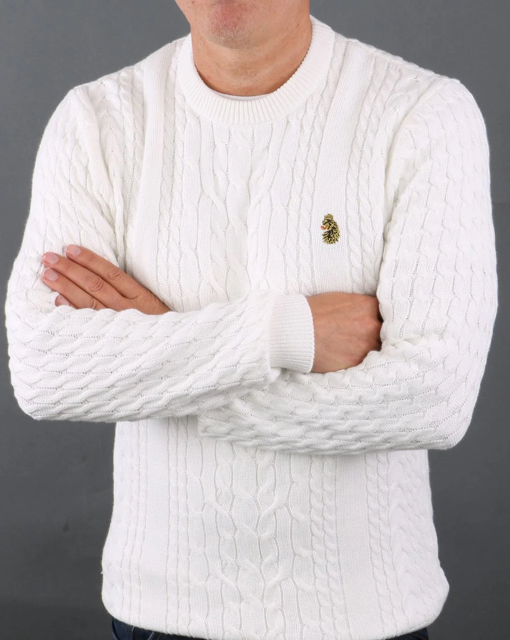 Luke Carter Johnson Cable Knit Cream - Image 3