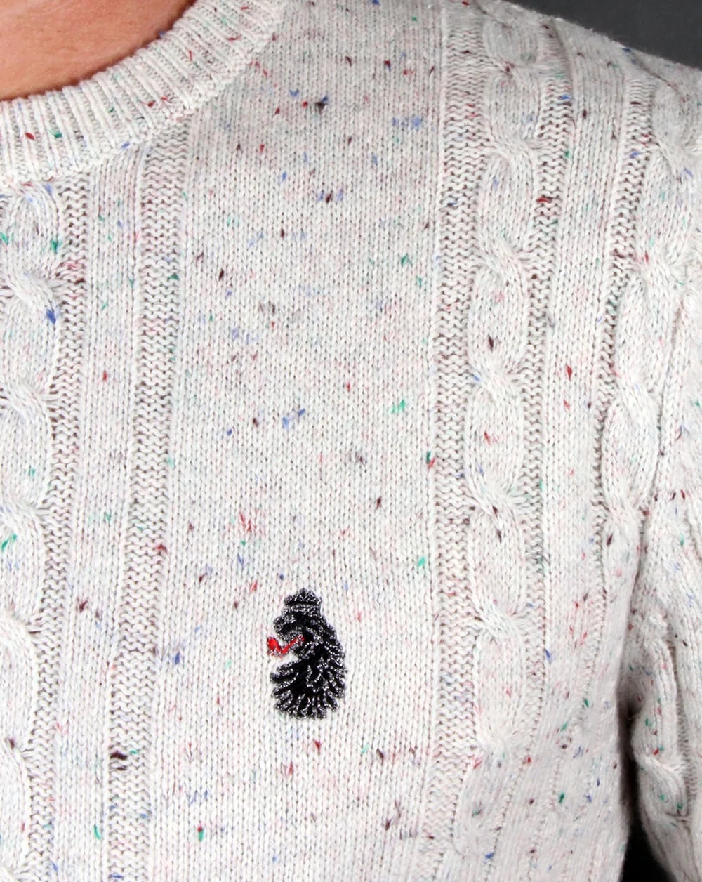 Luke Horton Cable Knit Jumper Antique White - Image 2