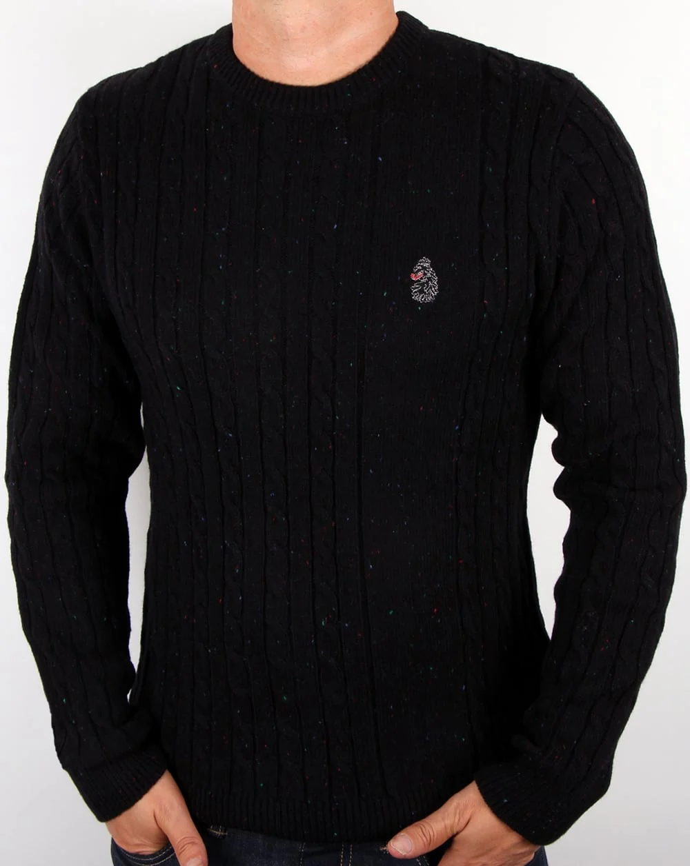 Luke Horton Cable Knit Jumper Black