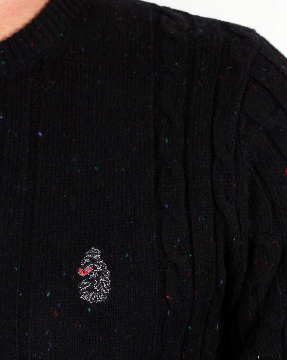 Luke Horton Cable Knit Jumper Black - Image 2