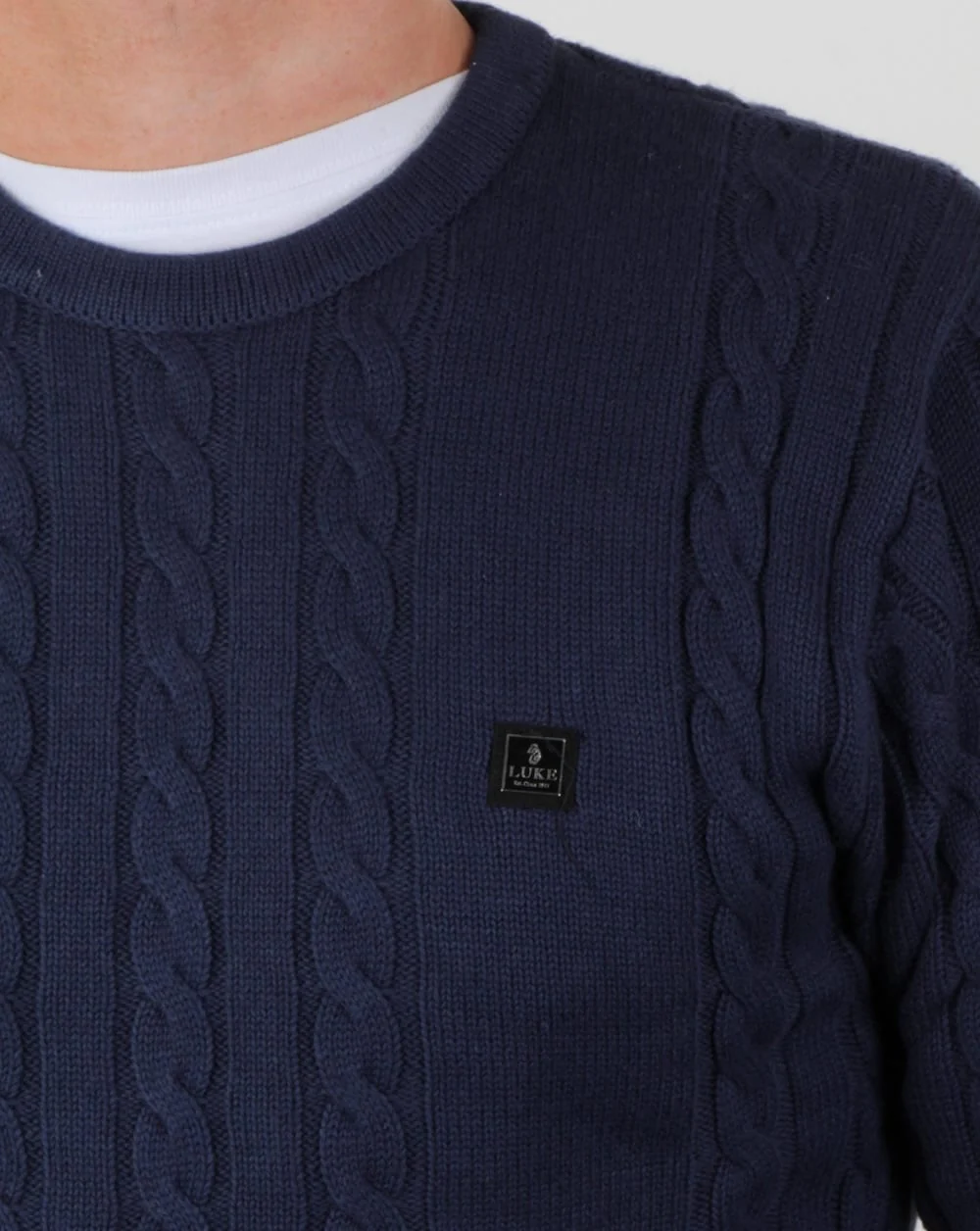 Luke Horton Cable Knit Jumper Dark Navy - Image 2