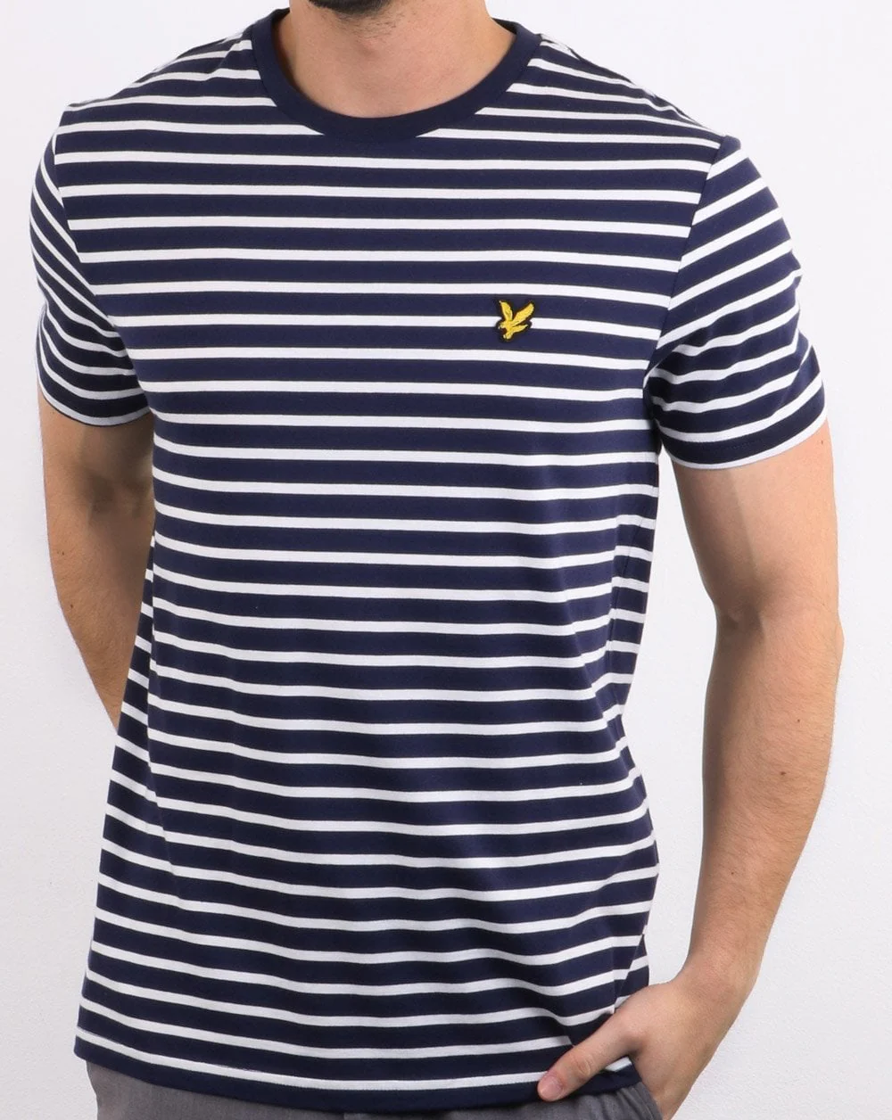 Lyle And Scott Breton Stripe T-shirt Navy/White - Image 2