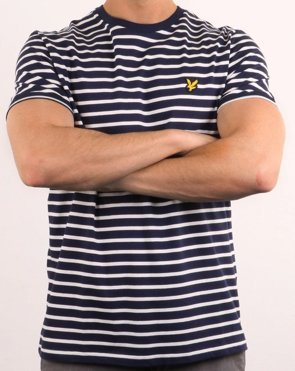 Lyle And Scott Breton Stripe T-shirt Navy/White - Image 3