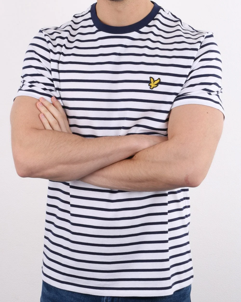 Lyle And Scott Breton Stripe T-shirt White/Navy - Image 3