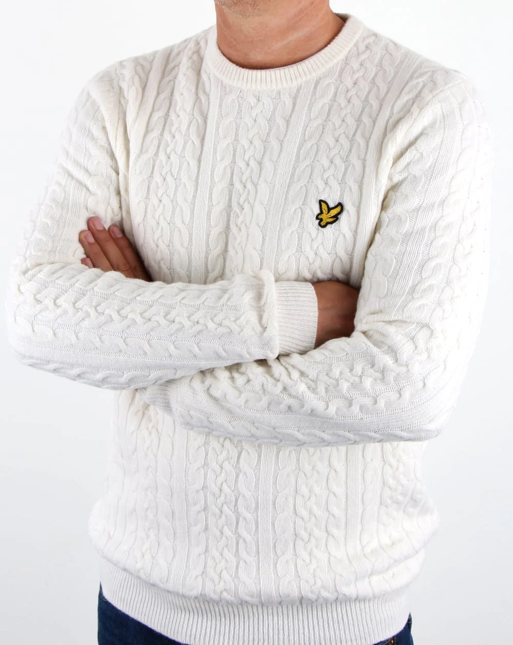 Lyle And Scott Cable Jumper Off White - Image 2