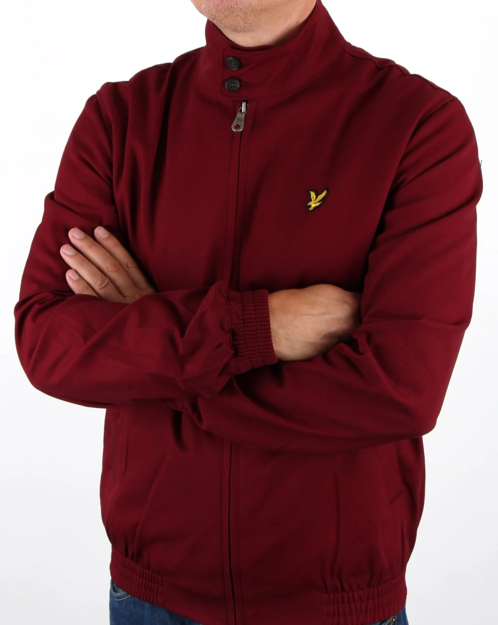 Lyle And Scott Check Lined Harrington Jacket Claret Jug - Image 3
