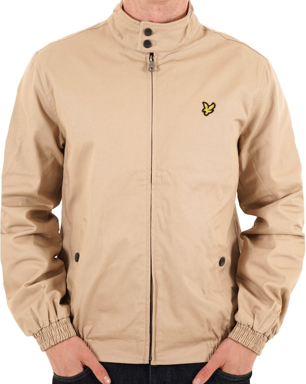 Lyle And Scott Check Lined Harrington Jacket Stone - Image 2