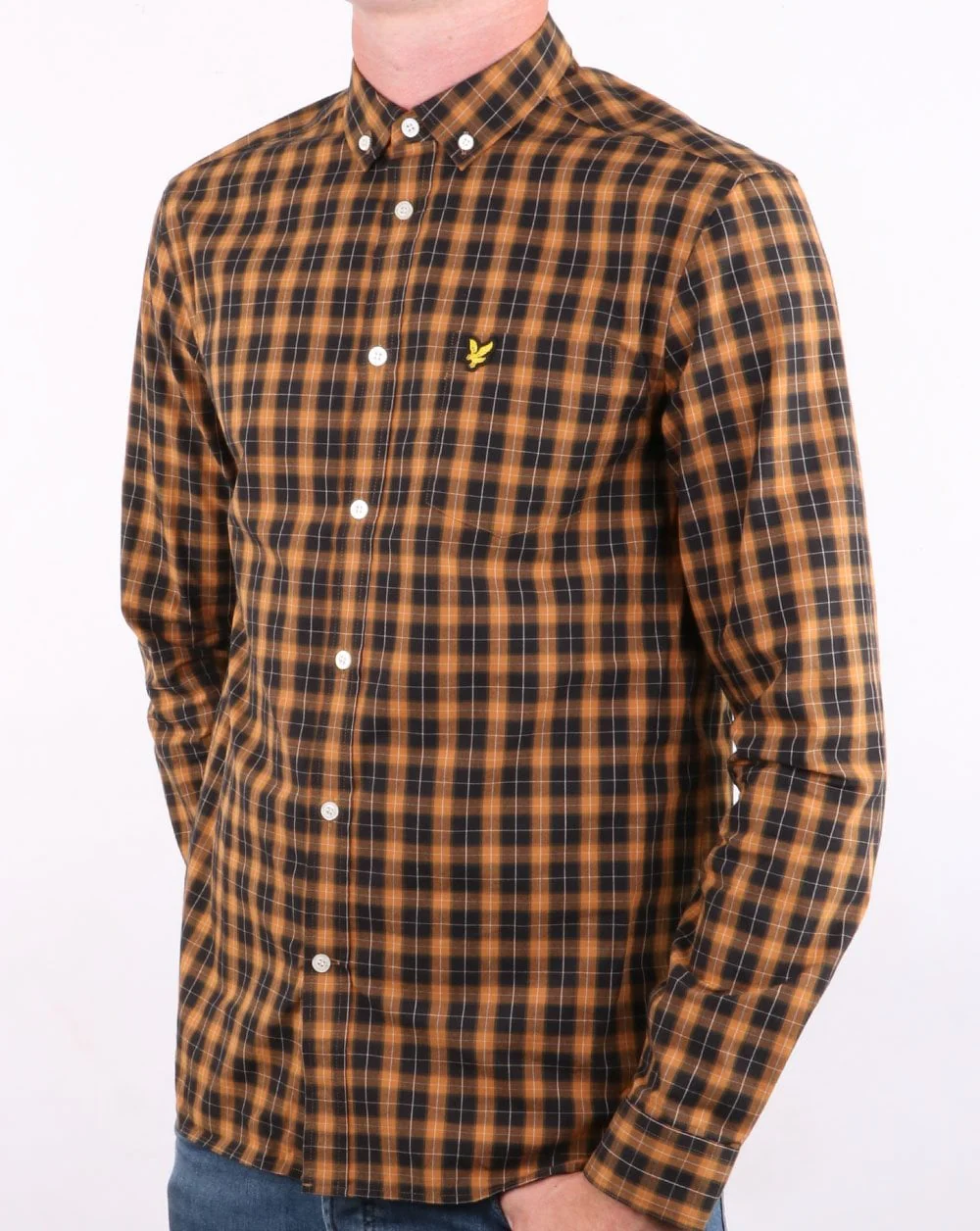 Lyle And Scott Check Poplin Shirt Caramel/Black - Image 2