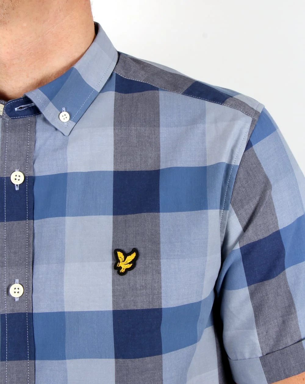Lyle And Scott Check S/S Shirt Navy - Image 2