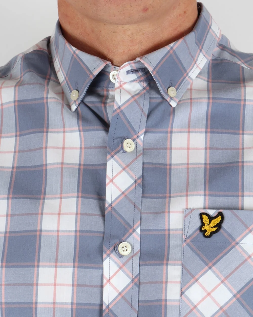 Lyle And Scott Check Shirt Dusk Blue - Image 2