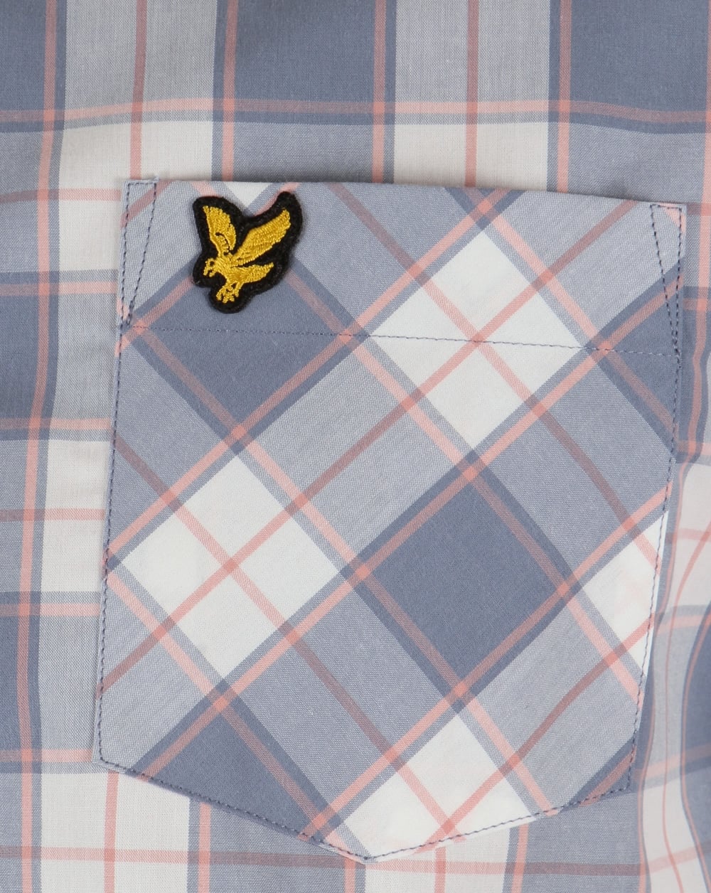 Lyle And Scott Check Shirt Dusk Blue - Image 3
