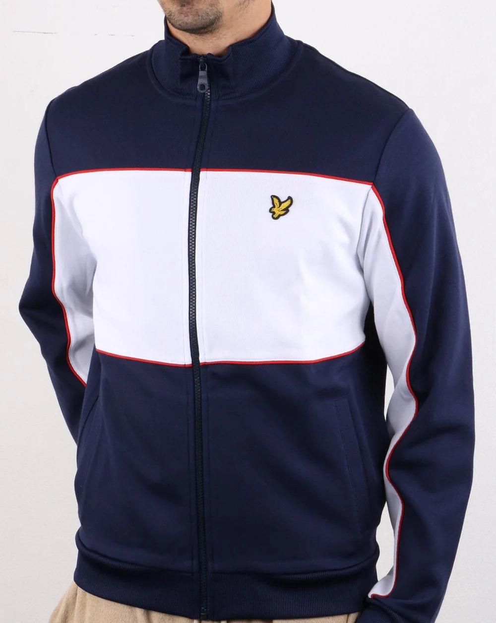 Lyle And Scott Colour Block Track Jacket Navy - Image 2
