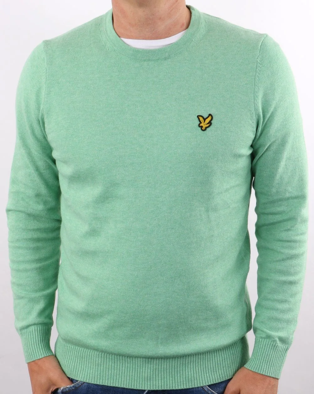 Lyle And Scott Cotton Merino Crew Jumper Sea Mint