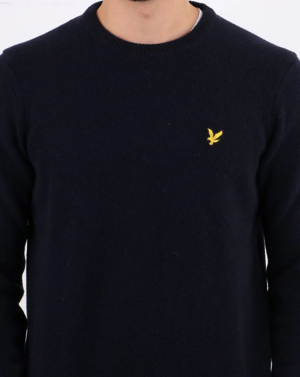 Lyle And Scott Crew Neck Lambswool Blend Jumper Navy - Image 4