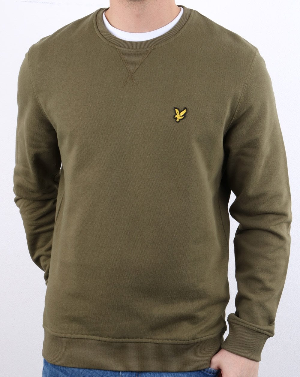 Lyle And Scott Crew Neck Sweatshirt Khaki - Image 3