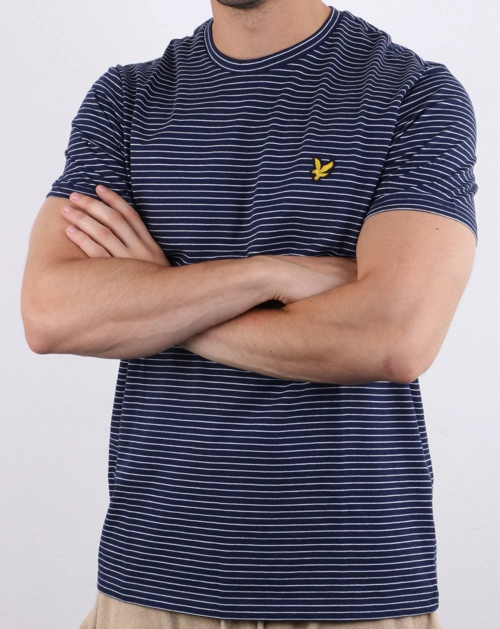 Lyle And Scott Fine Stripe T-shirt Navy - Image 3