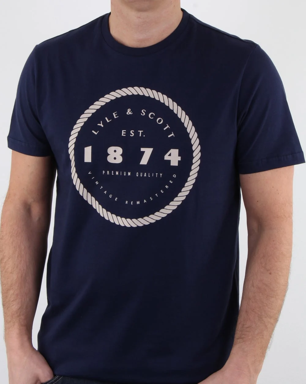Lyle And Scott Graphic Print T Shirt Navy