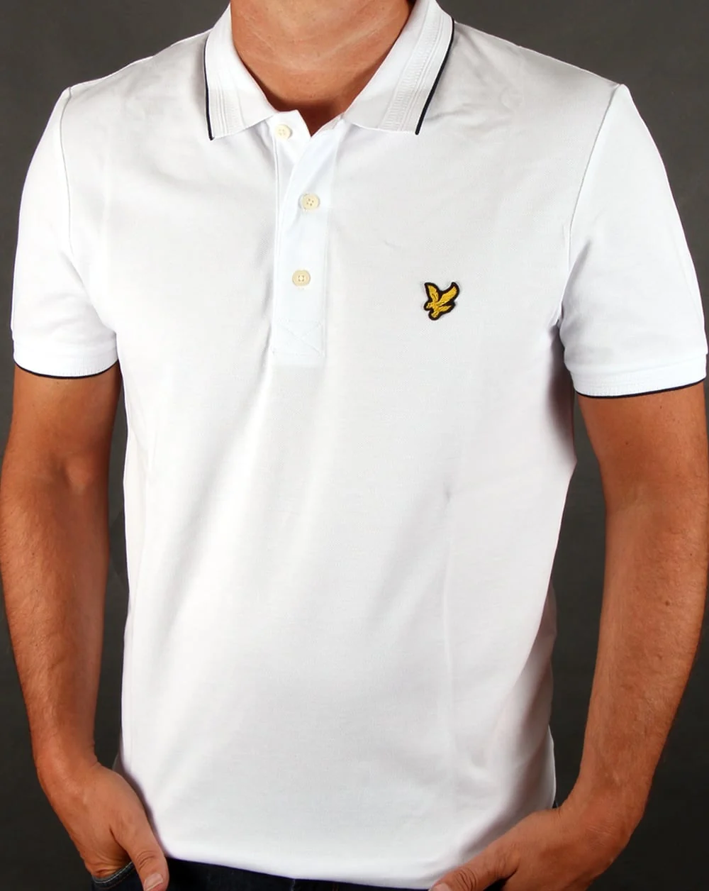 Lyle And Scott Jacquard Collar Polo Shirt White