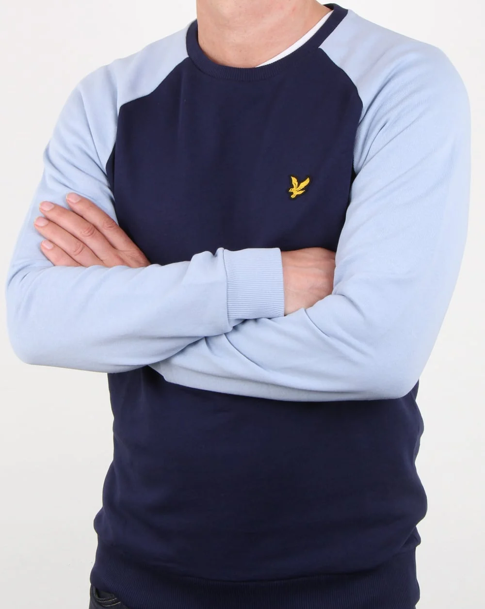 Lyle And Scott Lightweight Raglan Sweatshirt Stonewash Blue - Image 3