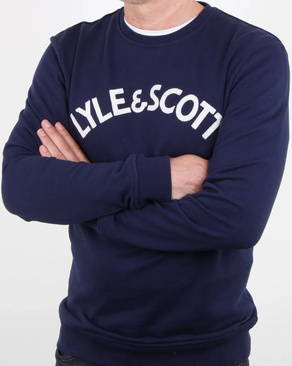 Lyle And Scott Logo Sweatshirt Navy - Image 4