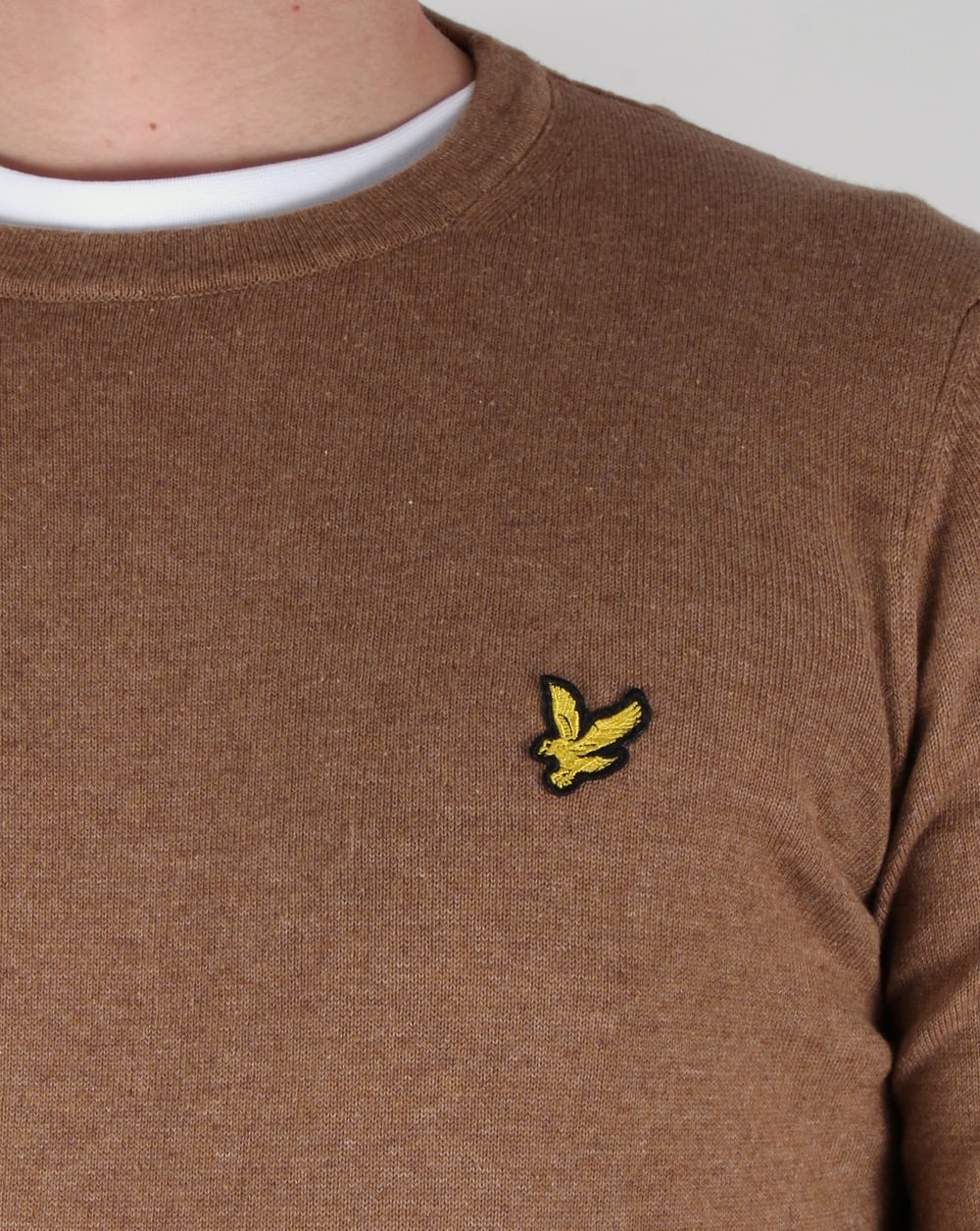 Lyle And Scott Merino Jumper Bracken Brown - Image 2
