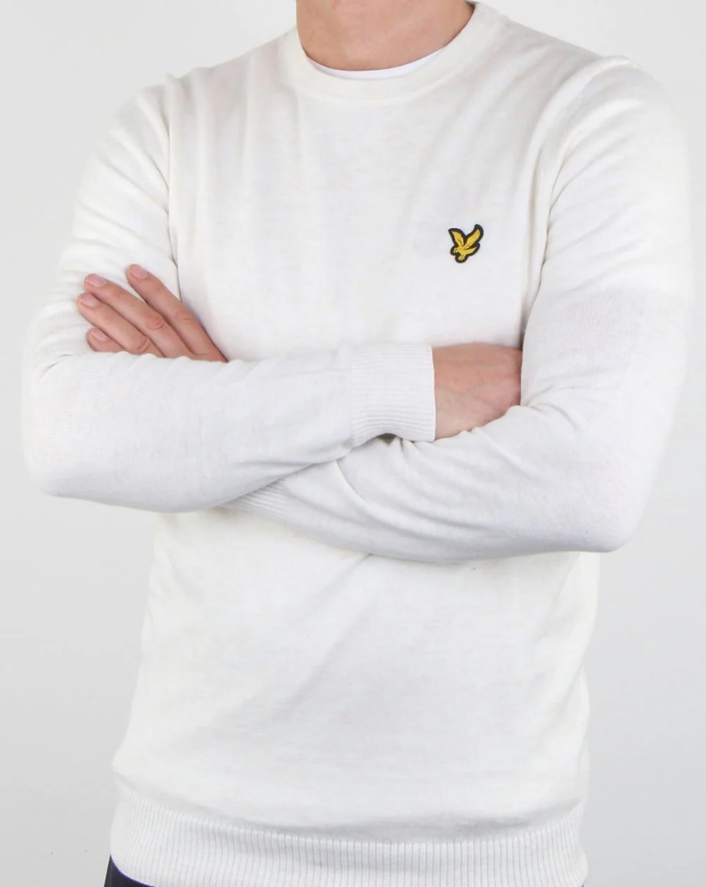 Lyle And Scott Merino Jumper Seashell White Marl - Image 4