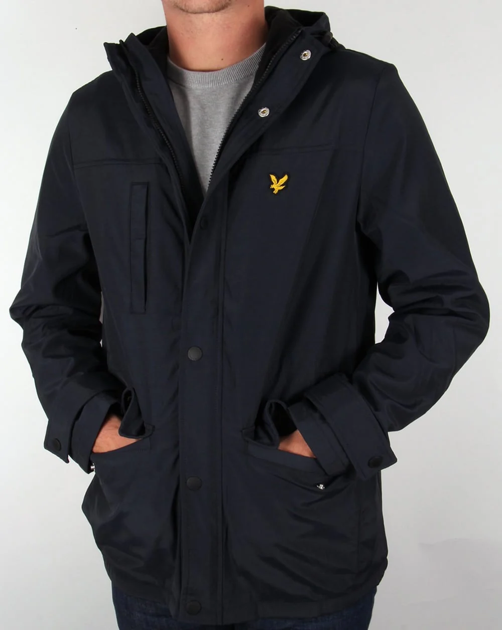 Lyle And Scott Microfleece Lined Jacket Navy - Image 3