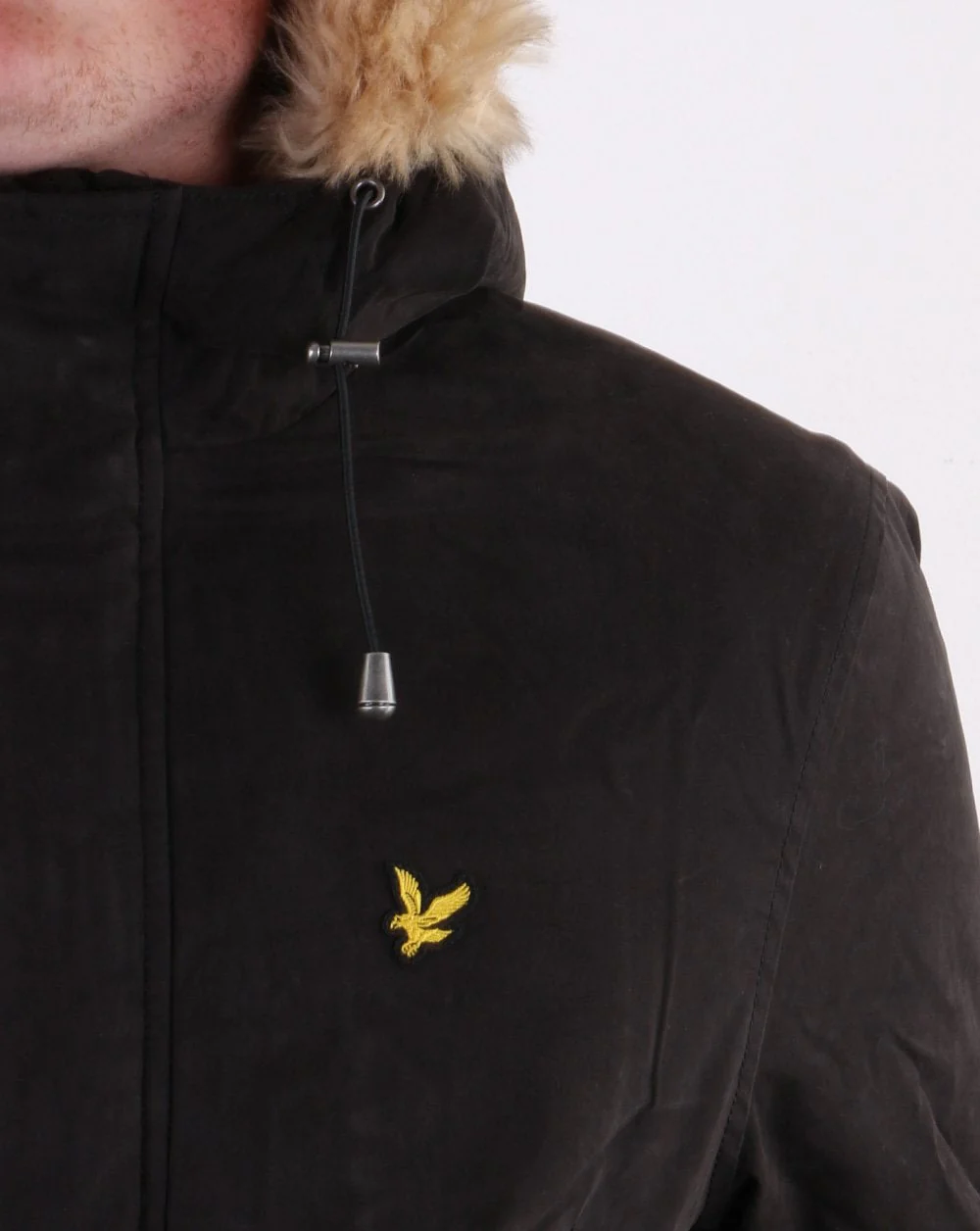 Lyle And Scott Microfleece Lined Parka Jet Black - Image 3