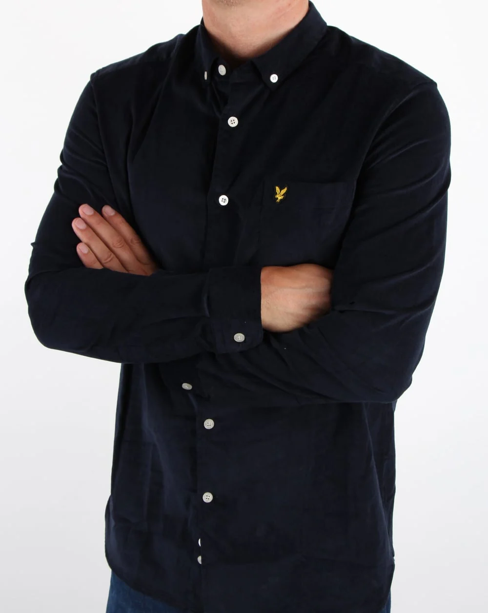 Lyle And Scott Mini Cord Shirt Navy - Image 2