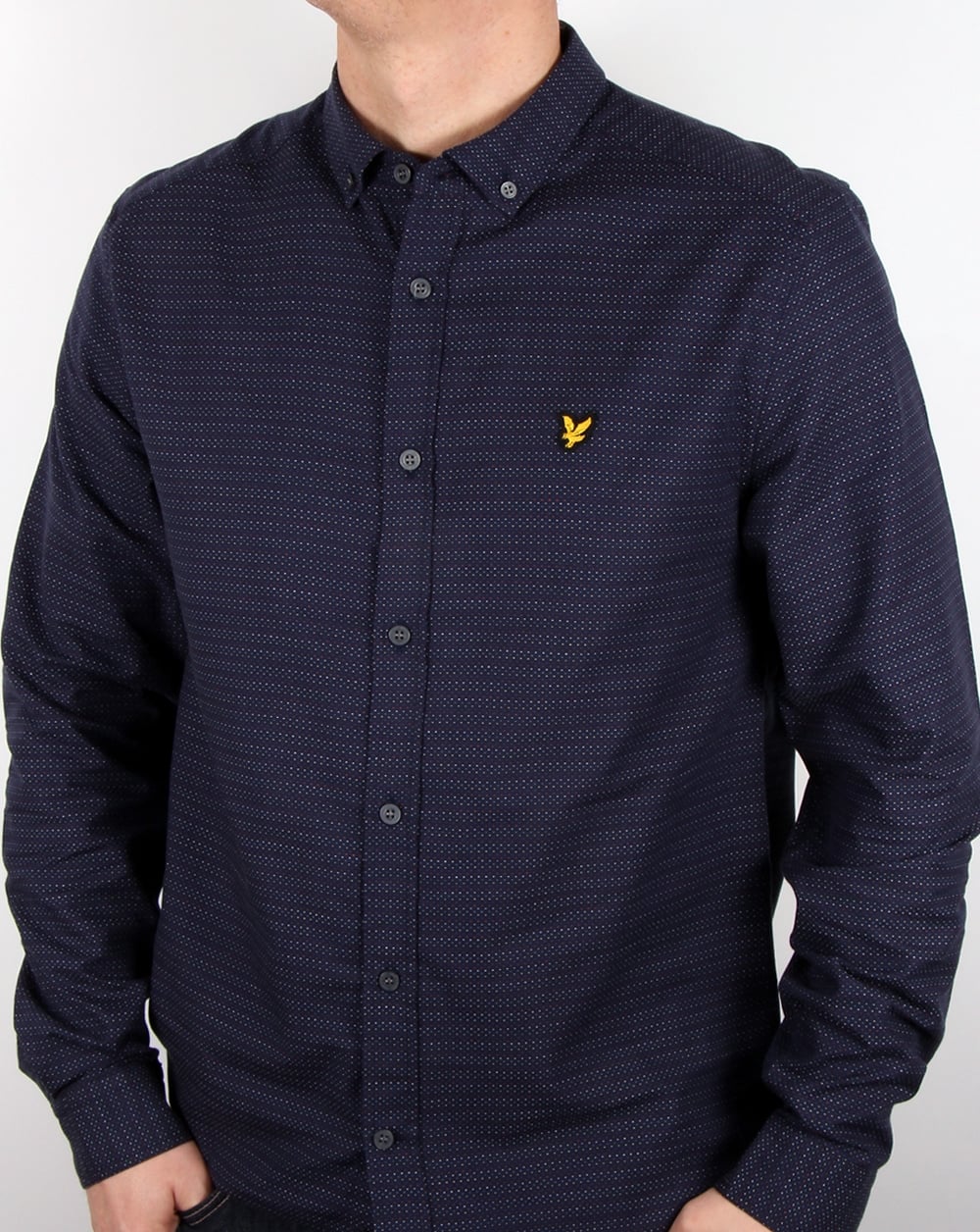 Lyle And Scott Multi Colour Running Stitch Shirt Navy