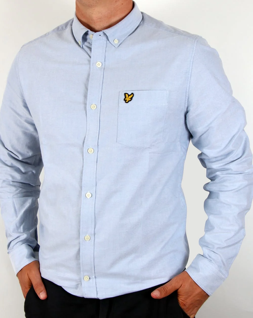 Lyle And Scott Oxford Long Sleeve Shirt Sky Blue